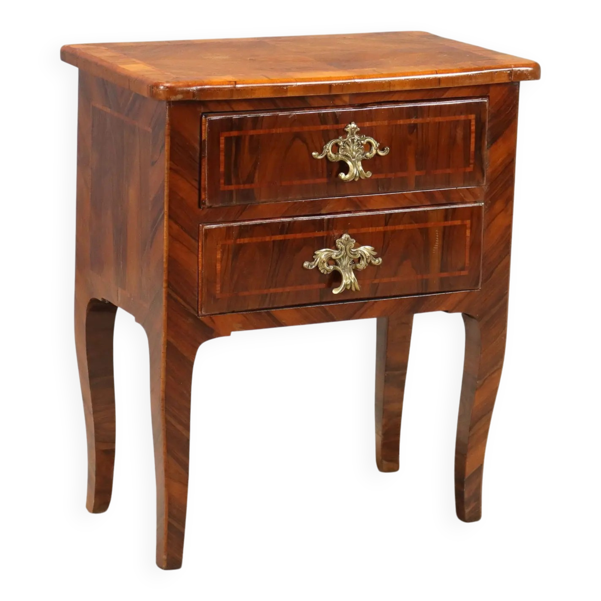 Antique baroque bedside table in rosewood, 18th century.