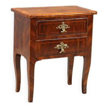 Antique baroque bedside table in rosewood, 18th century.