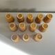 Set of 12 ochre Chavaillon de Sarreguemines cups