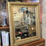 Napoleon III Mirror in Gilded Stucco Wood - 92 Cm