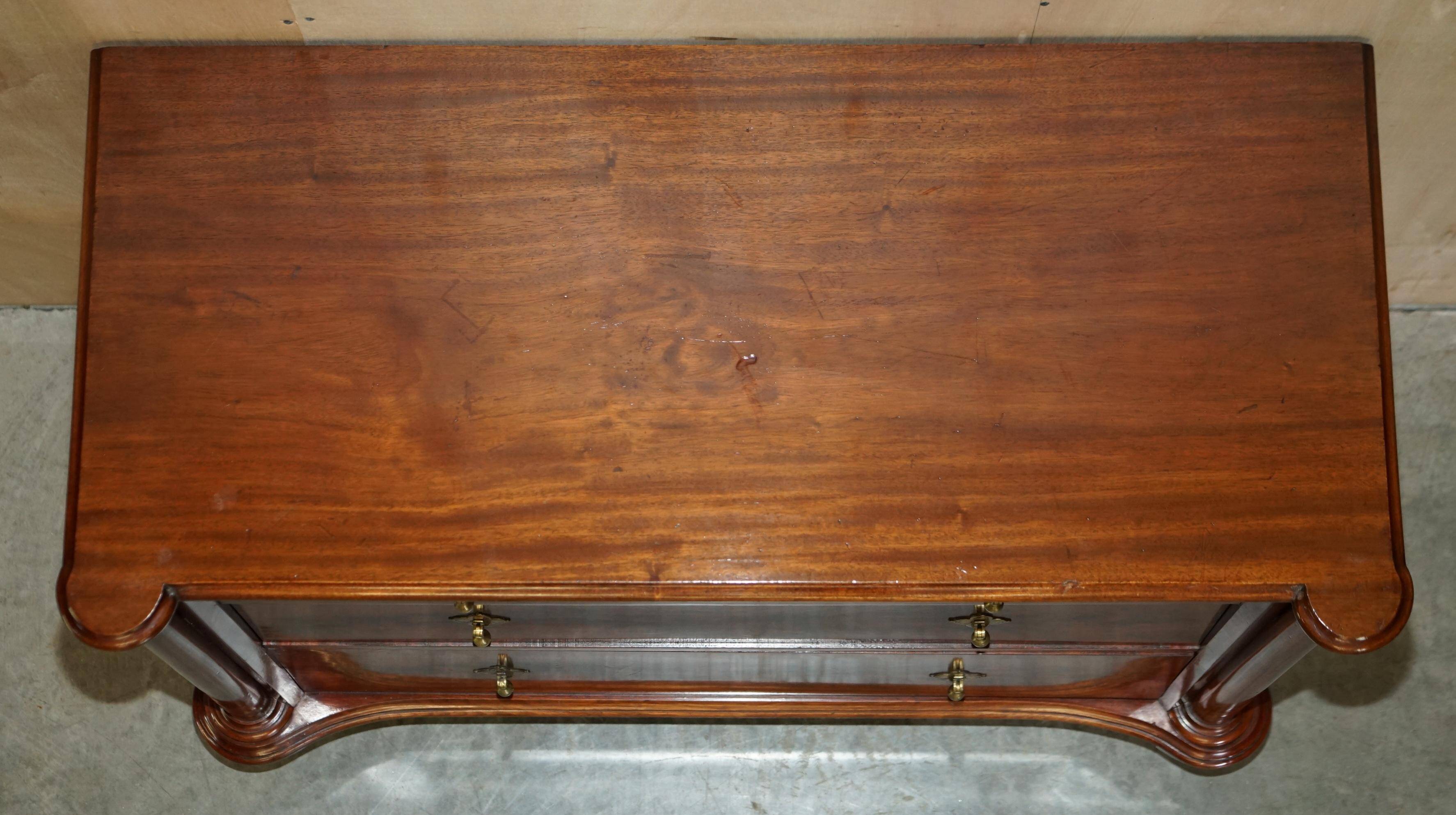 Victorian Flame Wood Commode with Porcelain Casters