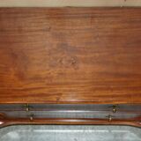 Victorian Flame Wood Commode with Porcelain Casters