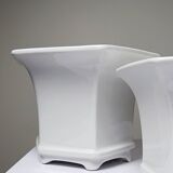 3 nesting white porcelain planters