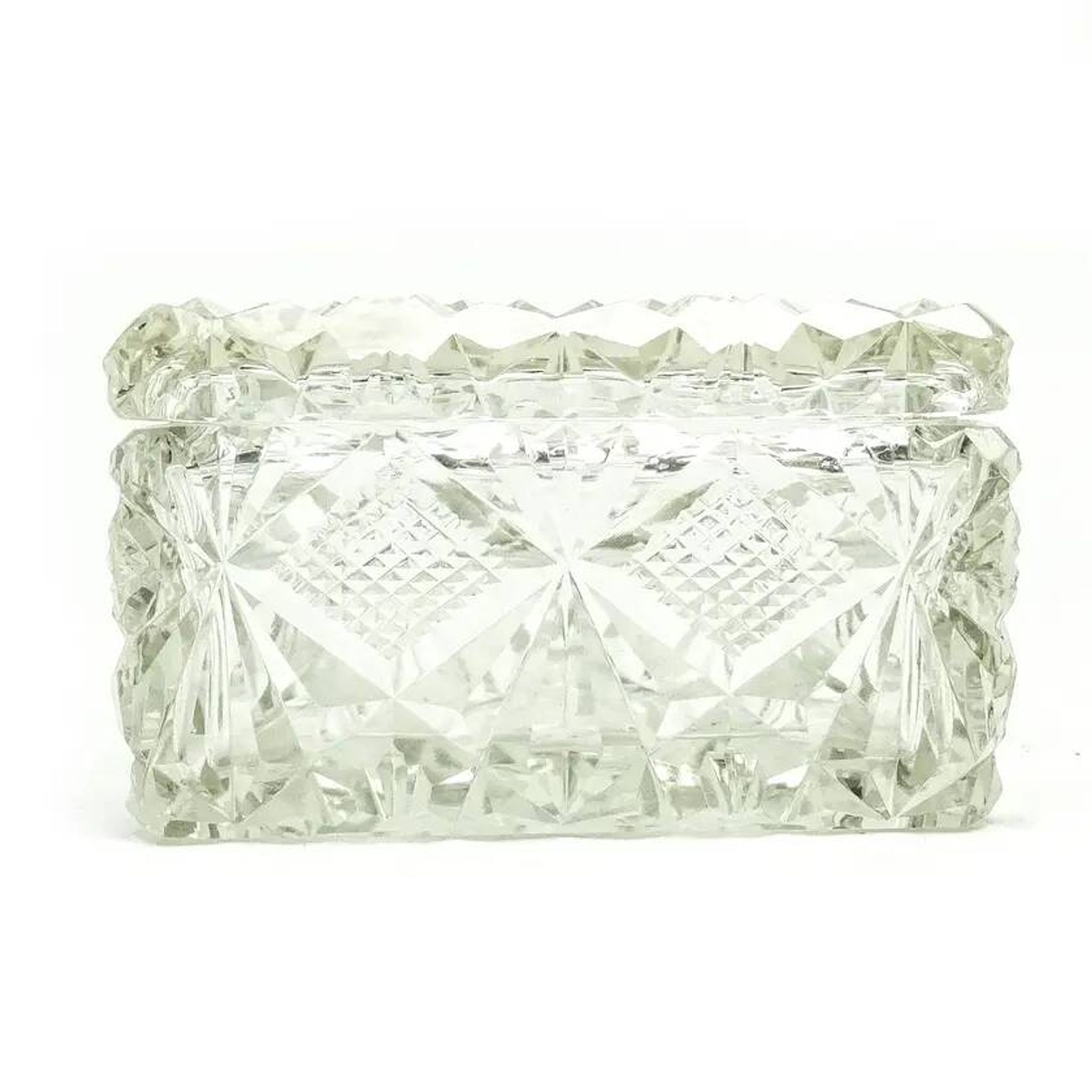 Bonbonnière Art Déco, cristal, Suède, années 1930