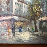 Ancien tableau caroline burnett vue paris sacré cœur huile sur toile
