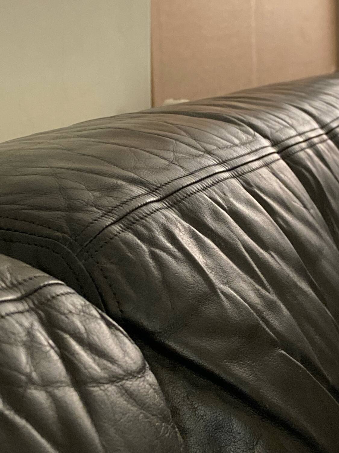 Ensemble Canapé-lit Modulable DS76 en Cuir Noir de De Sede