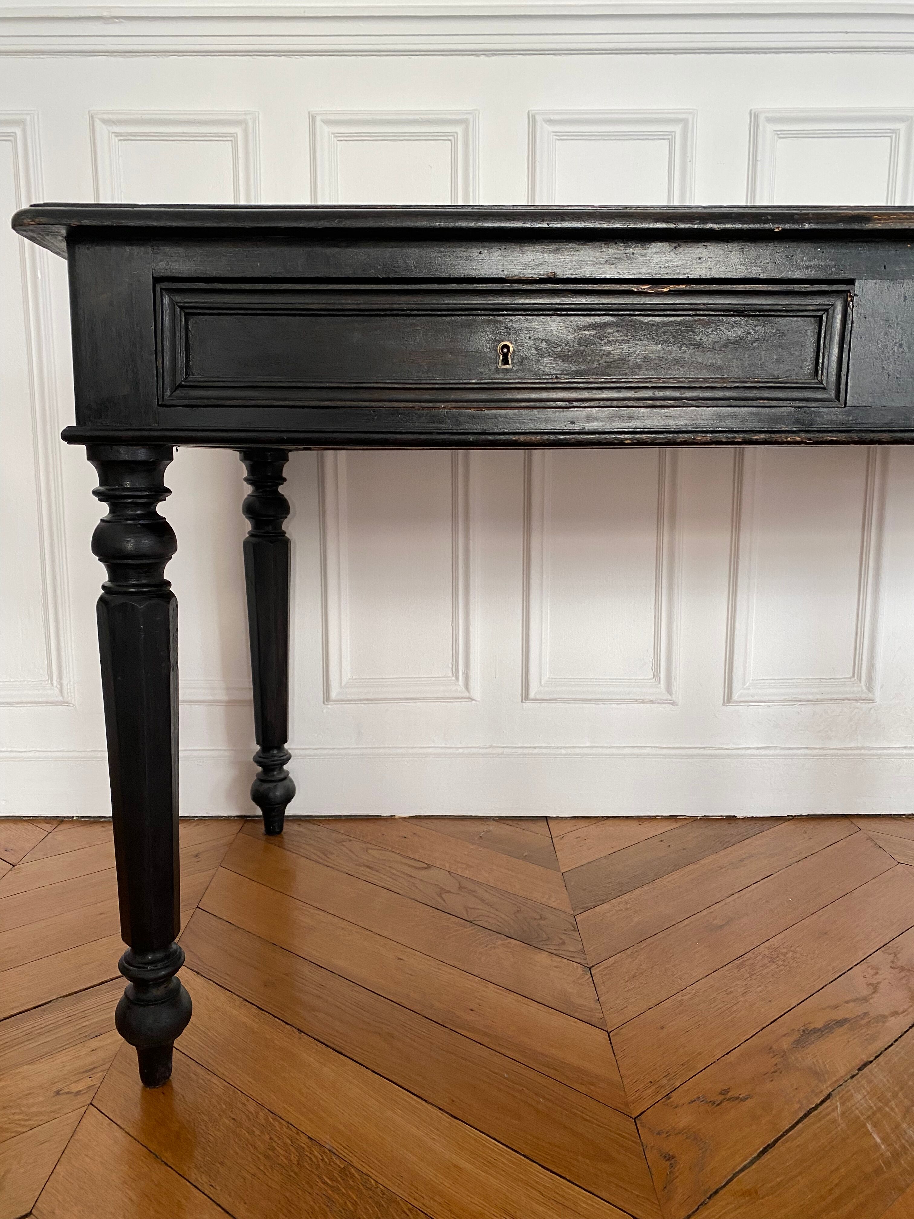 Antique Napoleon desk in blackened wood