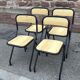 4 vintage school design chairs 1960