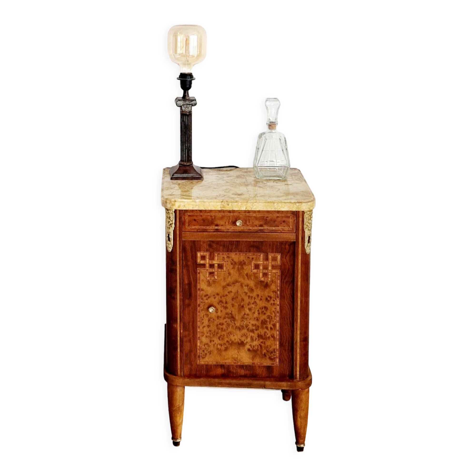 Low furniture marquetry style louis XVI