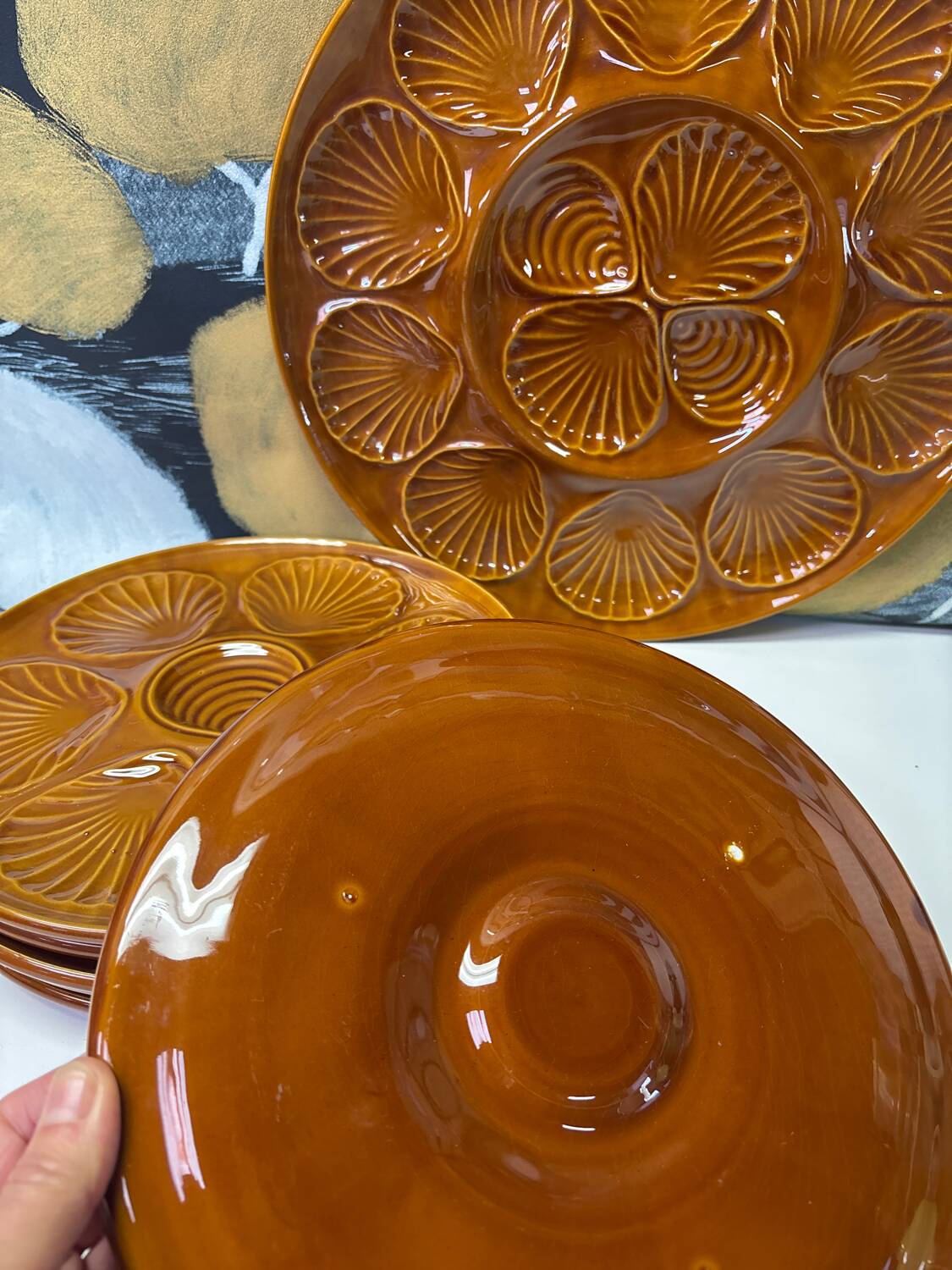 Shell-shaped plates and dishes set