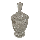 Vintage chiseled glass candy dish
