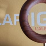Scandinavian design magnifier wood and brass
