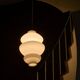 Large sculptural Mid Century pendant light in opaline glass, 1960.