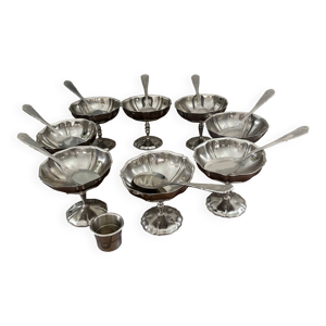 Lot de 8 coupes à glace - inox