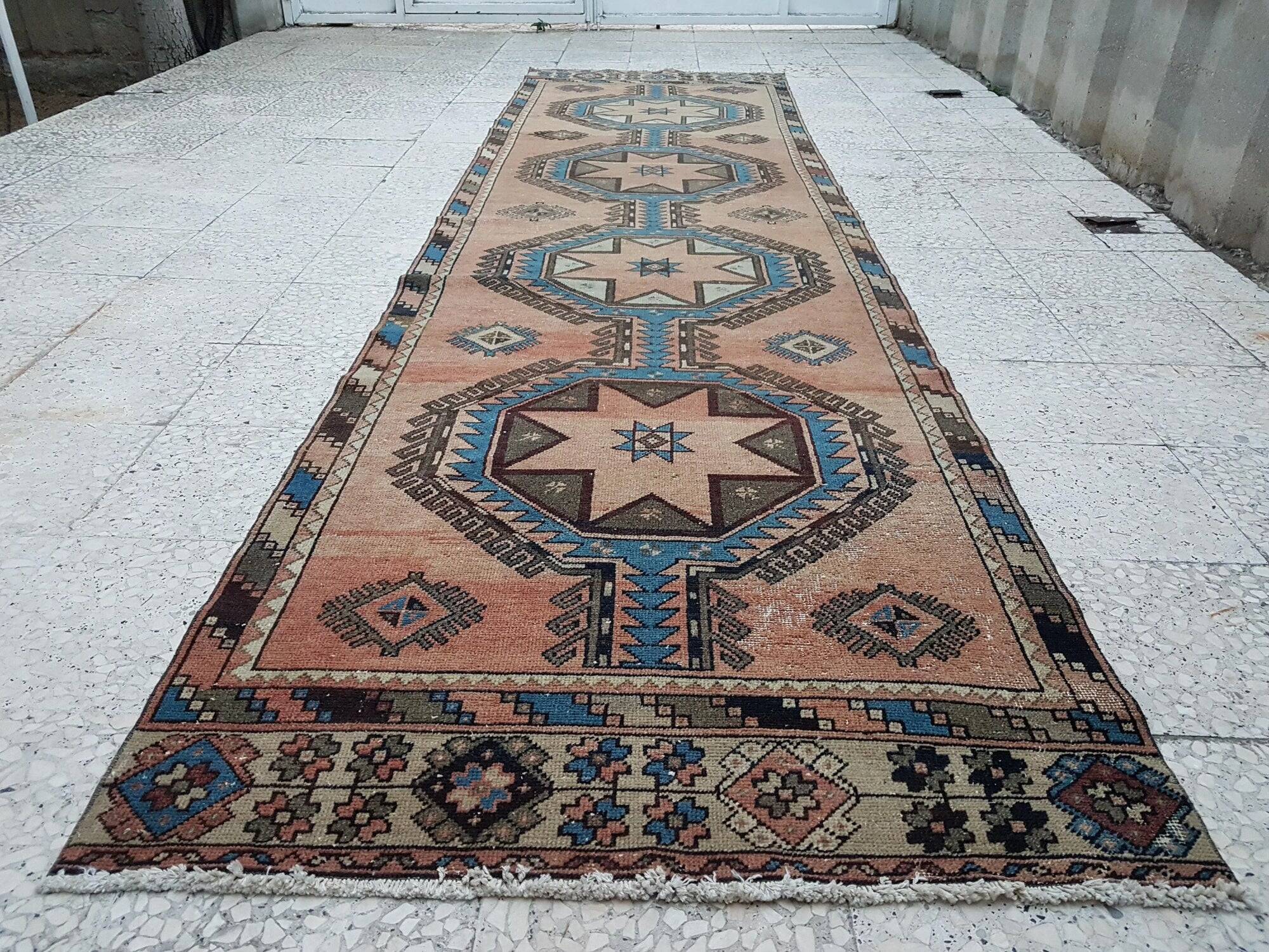 Tapis de couloir turc vintage