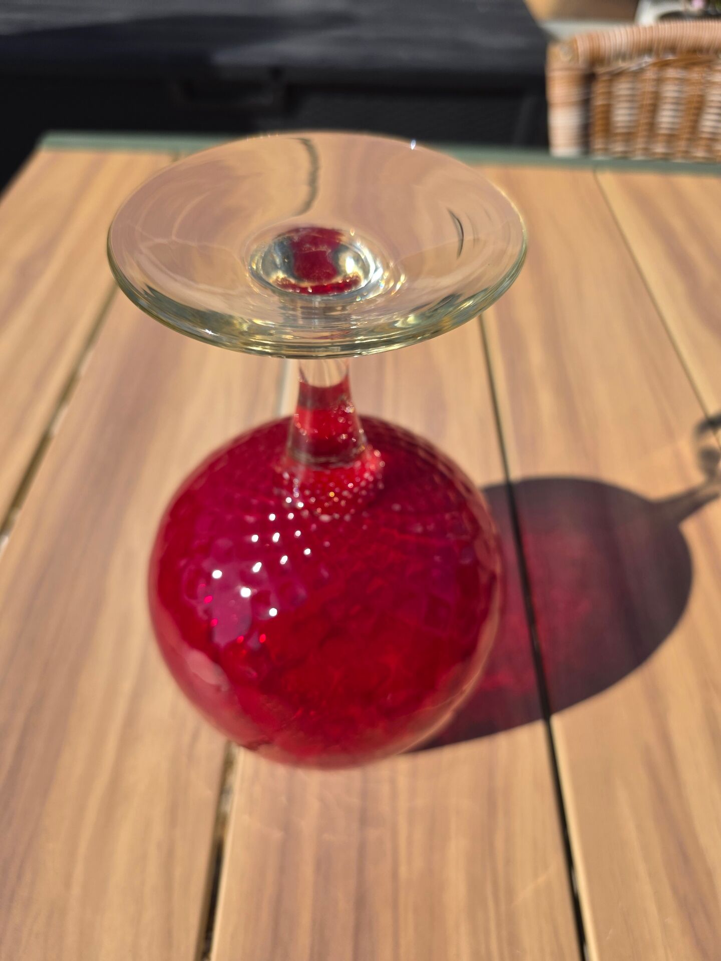 Grand verre géant 26 cm Empoli rouge rubis verre soufflé