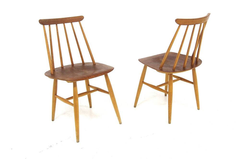 Set of 2 "Fanett" teak chairs by Ilmari Tapiovaara, Sweden, 1960