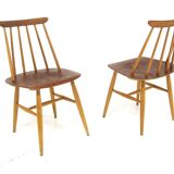 Set of 2 "Fanett" teak chairs by Ilmari Tapiovaara, Sweden, 1960