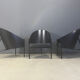 Ensemble de 3 chaises vintage Pratfall par Philippe Starck pour Driade, 1982