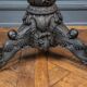 Indochina ironwood pedestal table decor winged character marble top 19th century