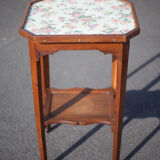 Antique wood pedestal table, 30