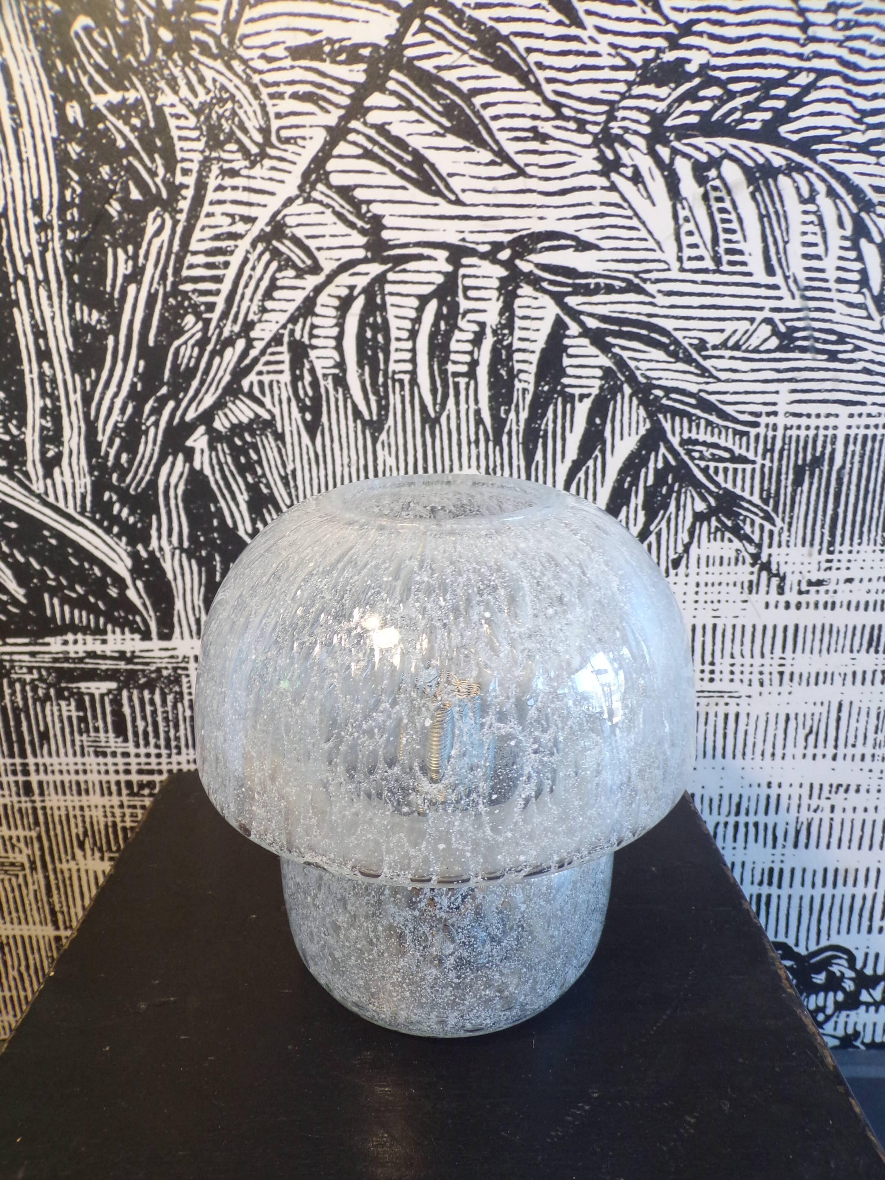 Lampe champignon en verre italien 1970