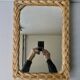 Rectangular rattan braided mirror, 29 by 41.5 cm