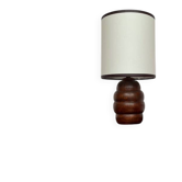 Turned wood bedside lamp