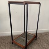 Vintage teak and metal umbrella stand