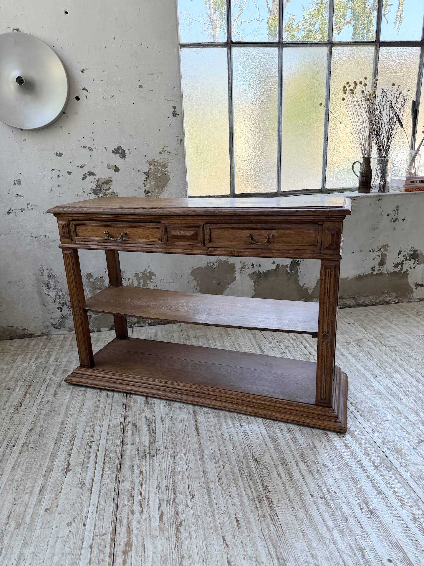 19th-century oak console table