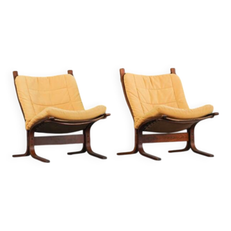 Vintage lounge chairs Siesta by Ingmar Relling for Westnofa set of 2, Norway 1970s