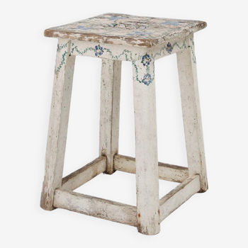 20th century painted stool with patina