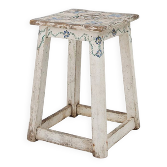 20th century painted stool with patina