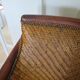 Woven rattan armchair and exotic wood in colonial style, 1980s.