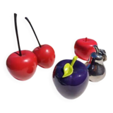 Vintage fruit set in resin and earthenware