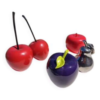 Vintage fruit set in resin and earthenware