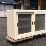 Mado wall shelf 2 sliding doors "frozen" effect windows - 50s