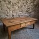 Antique cherry coffee table, rustic farmhouse table with drawer, circa 1750–1800.