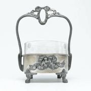 Art Nouveau sugar bowl, silver-plated brass, Poland, 1920s