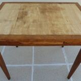Italian wooden table with 2 extensions from 90 cm to 150 cm, completely restored
