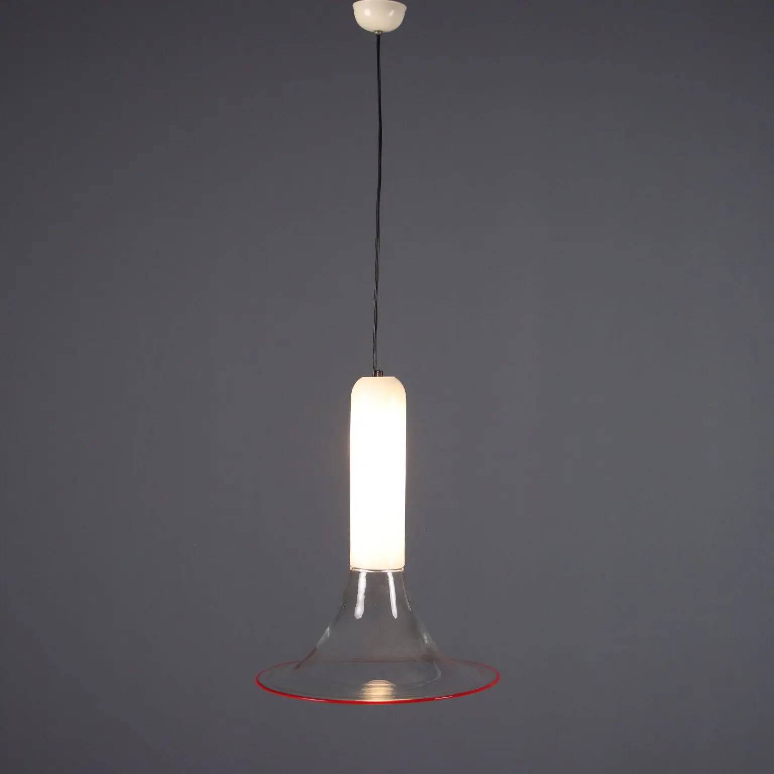 Suspension Leucos Samanta, design vintage Roberto Pamio, verre de Murano, années 1970
