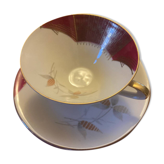 Cup, saucer and dessert plate set, Bavarian porcelain