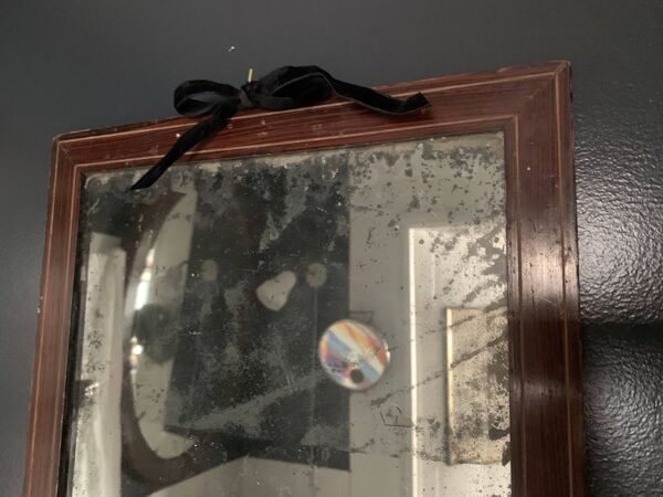 Miroir ancien au mercure en bois, fin 19e siècle