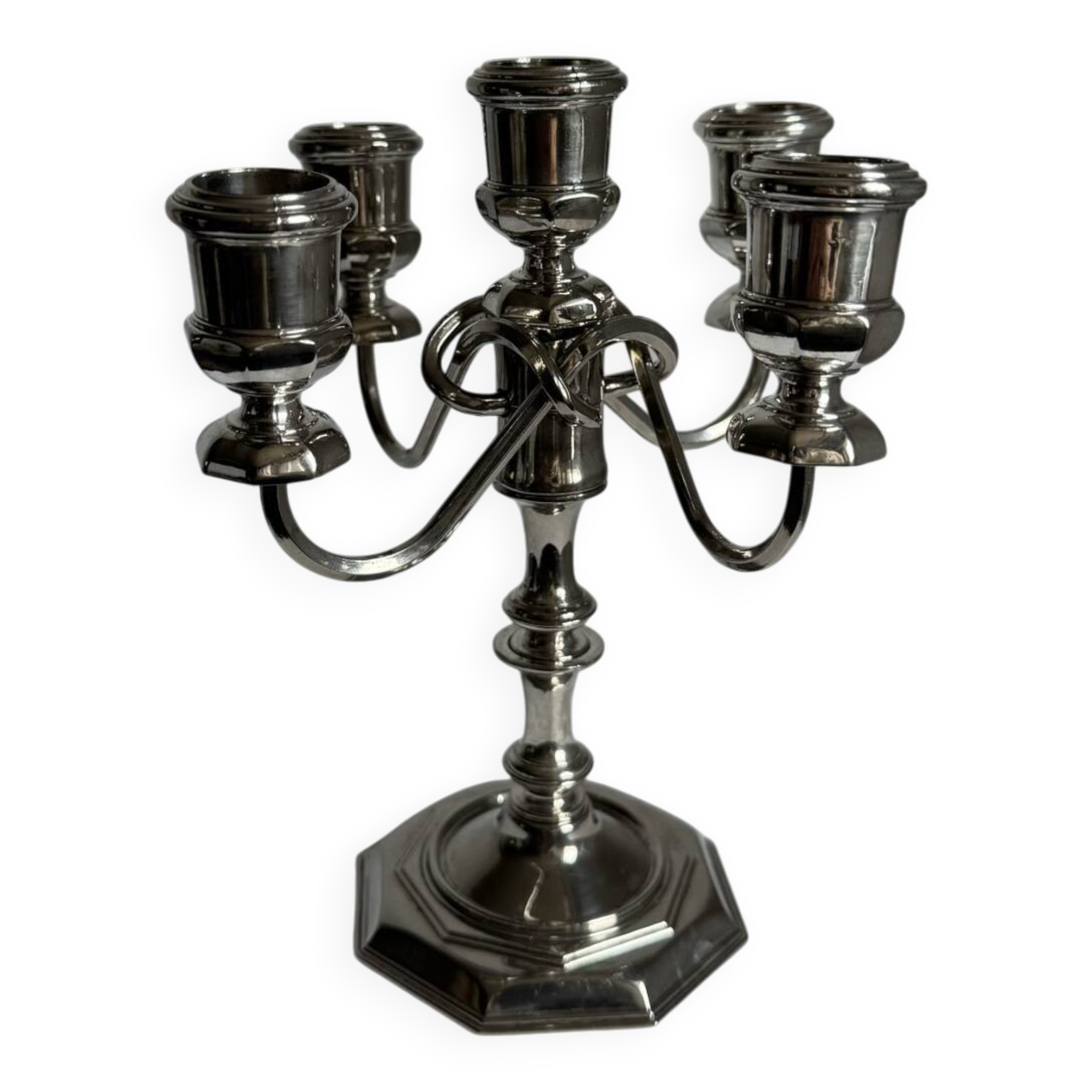 Vintage English 5 Armed Silver Plated Candelabra