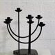 Metal candle holder and black quartz base