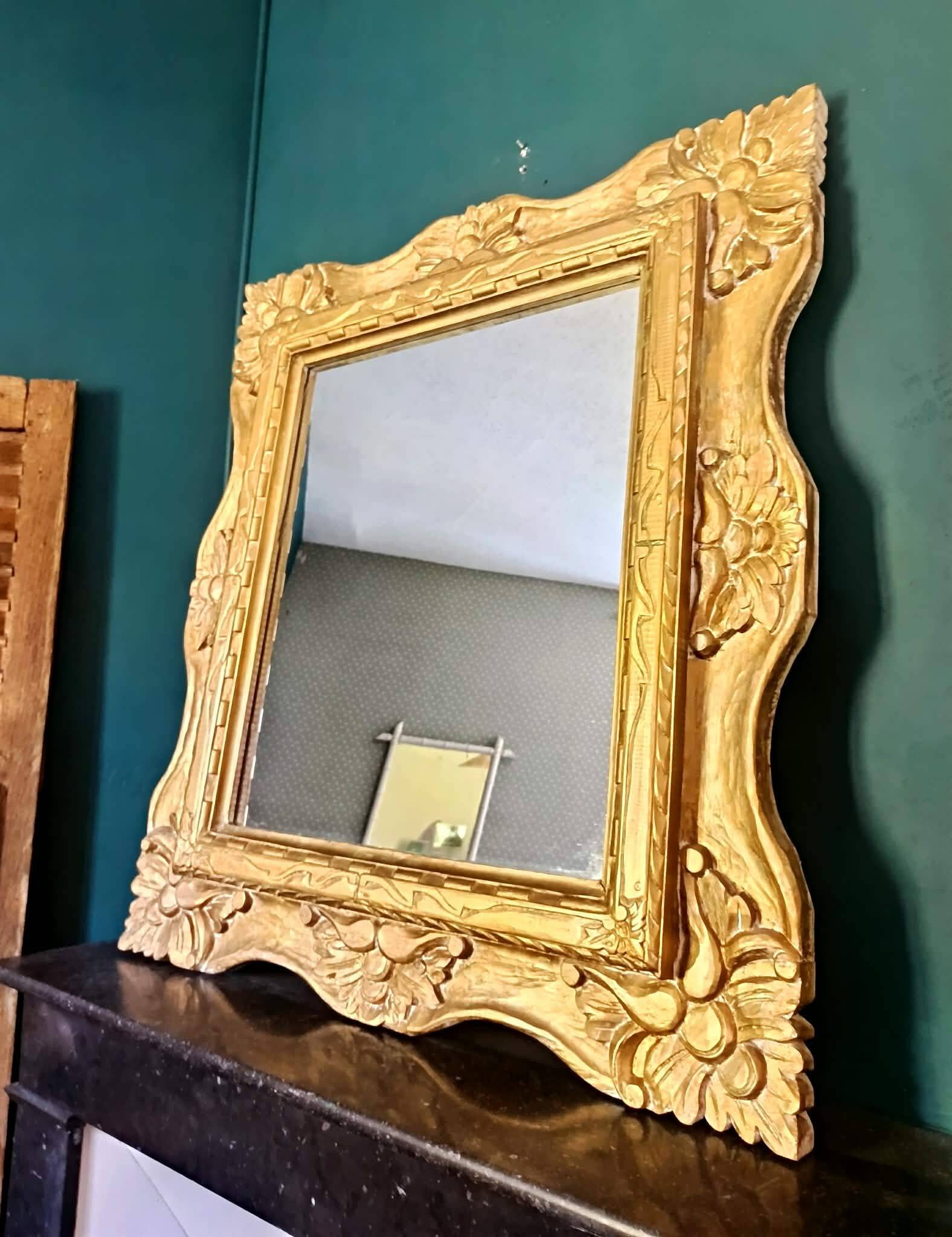 Large gilded wooden mirror