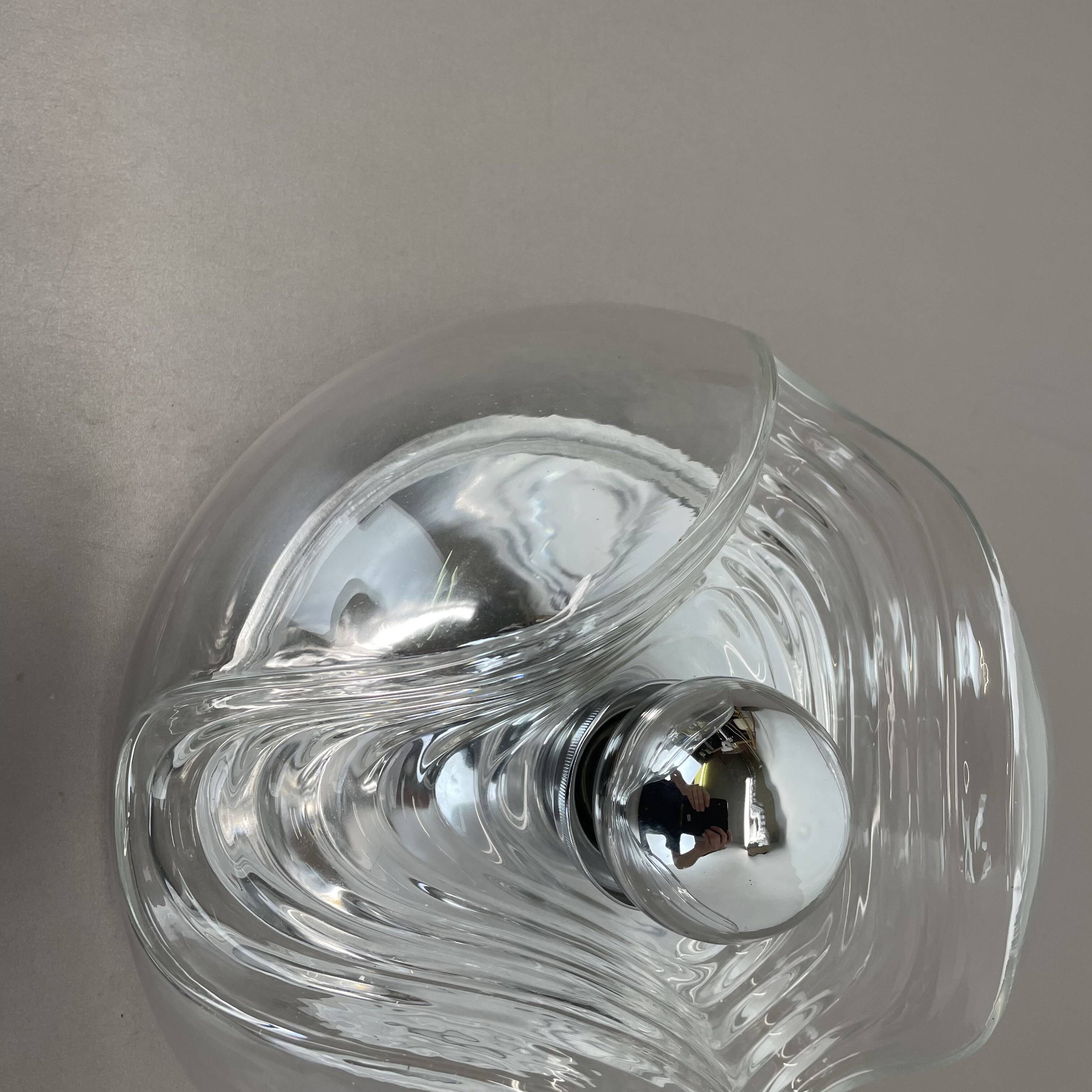 27cm "Wave" ceiling Wall Light by Koch and Lowy, Peill & Putzler, Germany
