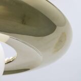 Art Deco brass chandelier with white glass, Czechoslovakia 1930s