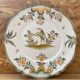 Ancienne Assiette MOUSTIERS Céramique Décor Vert & Orange Vintage #B195