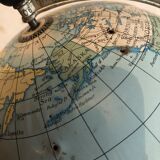 World globe in vintage sheet metal of English origin